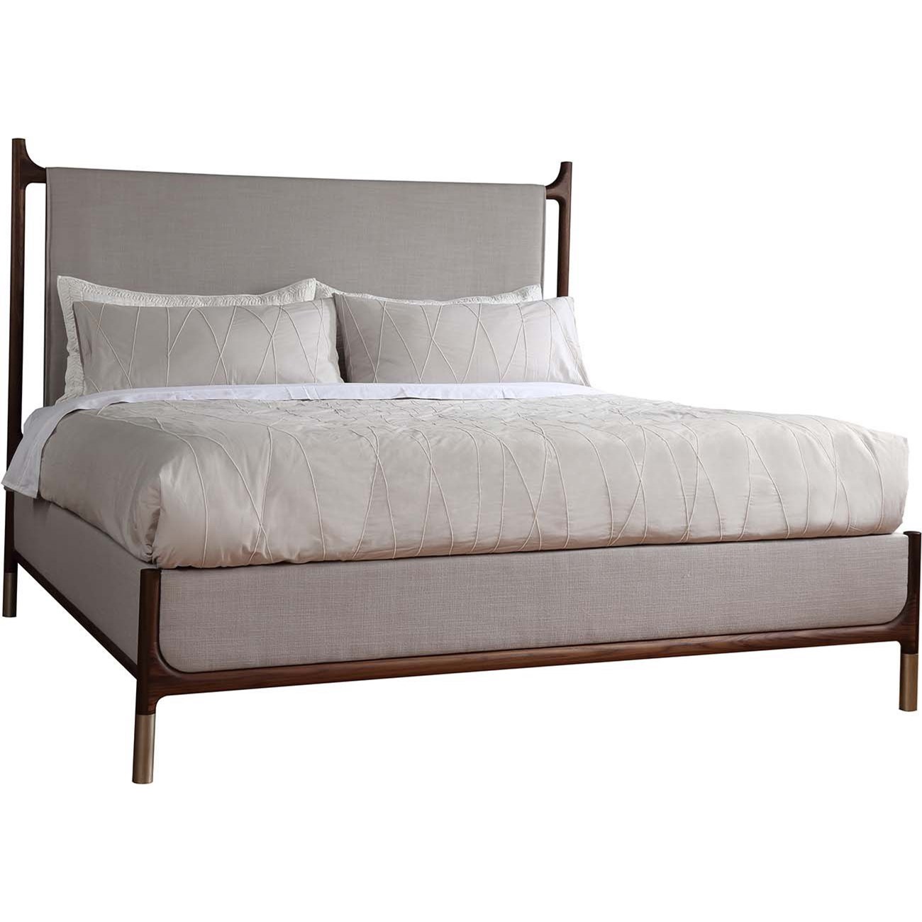 Stickley Walnut Grove Queen Solid Wood Upholstered Bed Williams & Kay